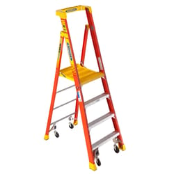 Werner 8.4 ft. H Fiberglass Podium Platform Ladder Type IA 300 lb. capacity