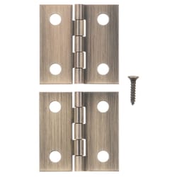 Ace 1 in. W X 1 in. L Antique Brass Brass Broad Hinge 2 pk