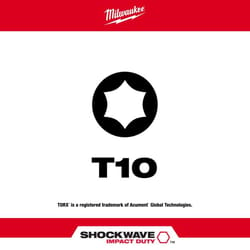 Milwaukee Shockwave Torx T10 X 2 in. L Screwdriver Bit Steel 1 pc