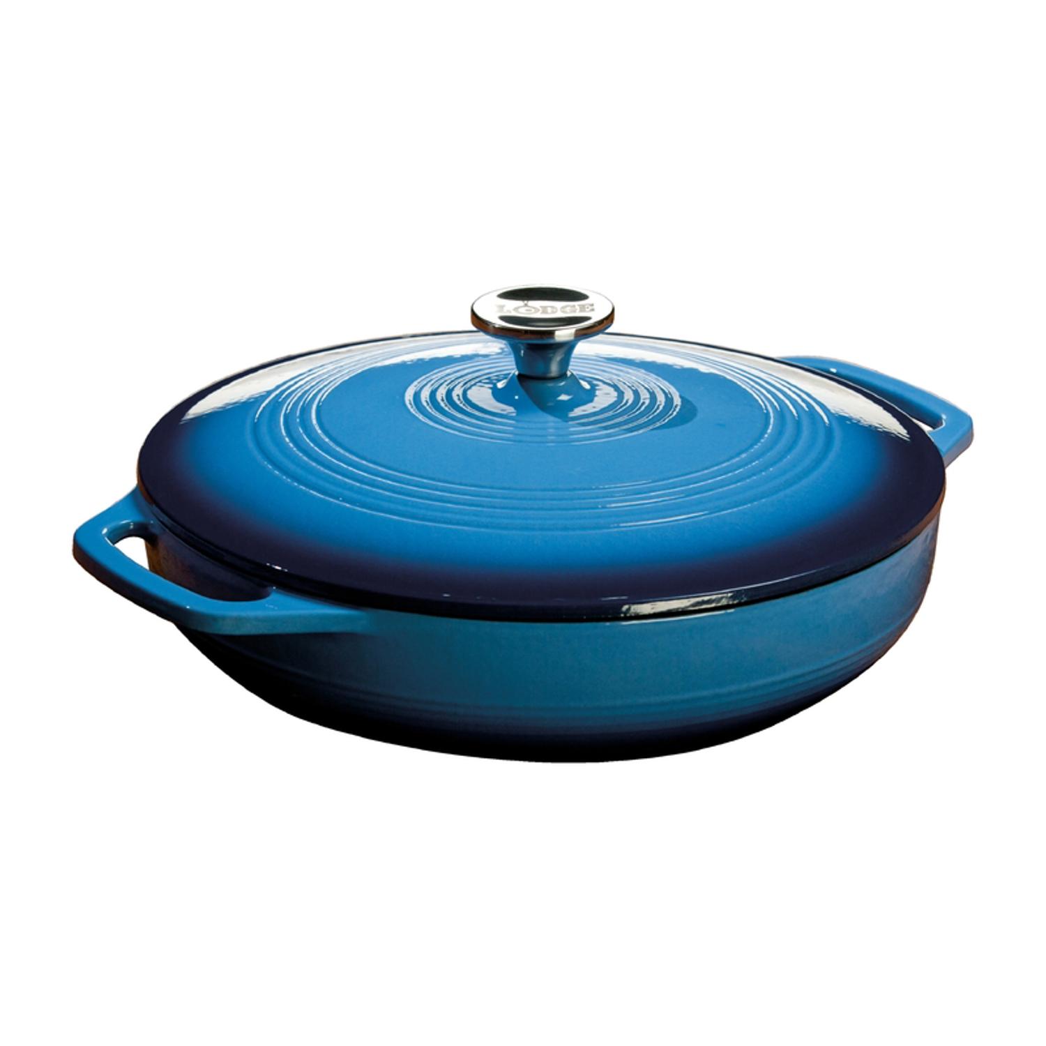 Lodge Cast Iron Covered Casserole 11.375 in. Blue Sansujyuku sansujyuku.com
