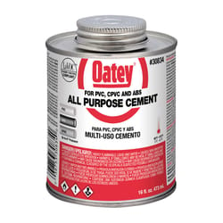 Oatey Clear All-Purpose Cement For ABS/CPVC/PVC 16 oz