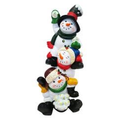 Alpine LED 12.5 in. Stacked Snowmen or Penguins Trio Yard Decor