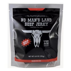 No Man's Land Hot Beef Jerky 6 oz Bagged