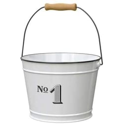 Panacea 6.25 in. H X 8 in. D Metal Milkhouse #1 Planter White