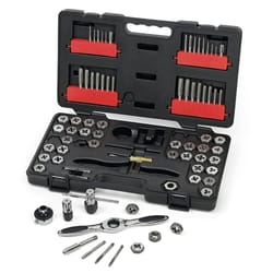 GEARWRENCH Carbon Steel Metric and SAE Ratcheting Tap and Die Set 75 pc