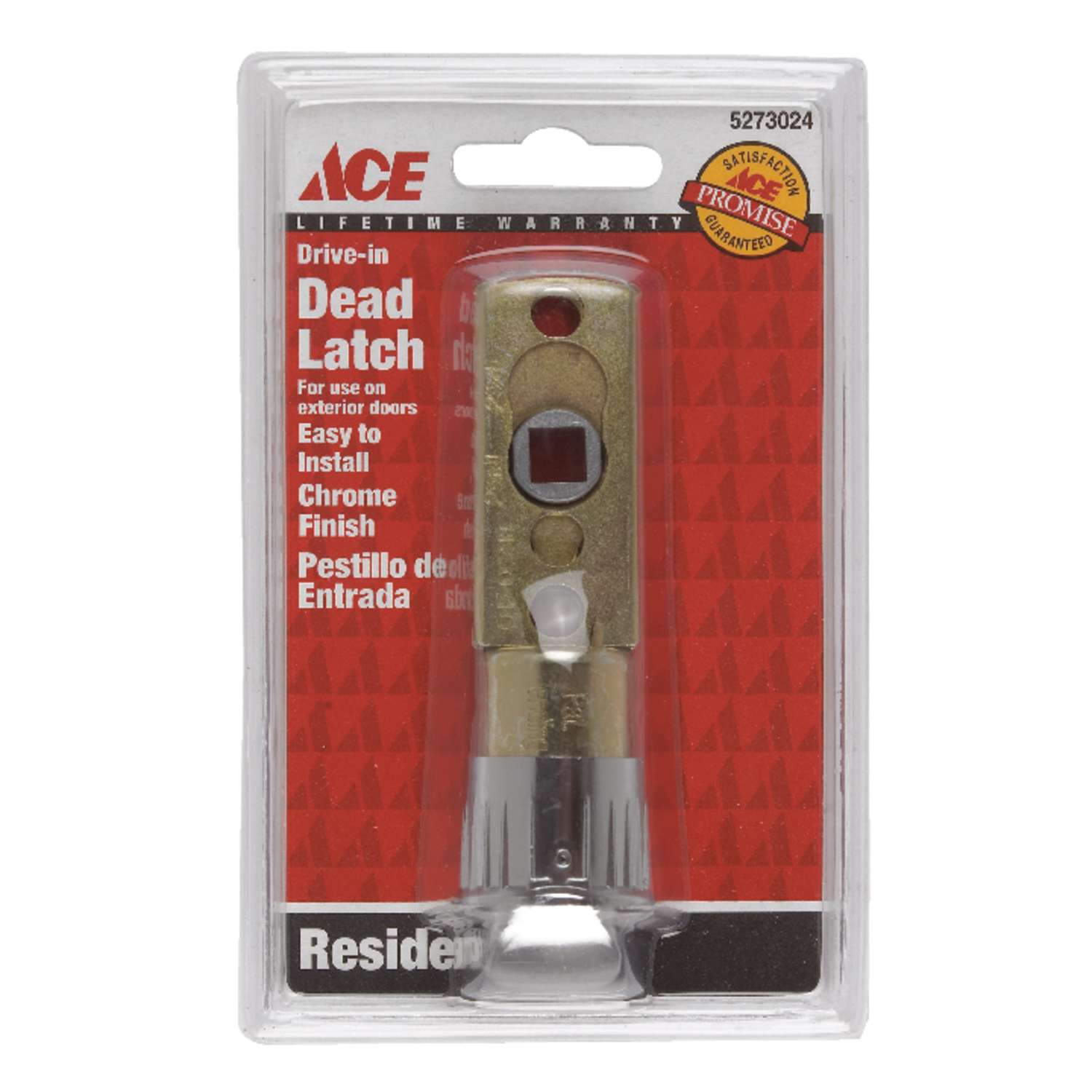 Ace Chrome Steel Dead Latch 1 pk Ace Hardware