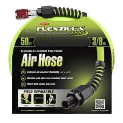 Legacy Flexzilla Pro 50 ft. L X 3/8 in. D Hybrid Polymer Air Hose Kit 300 psi Zilla Green