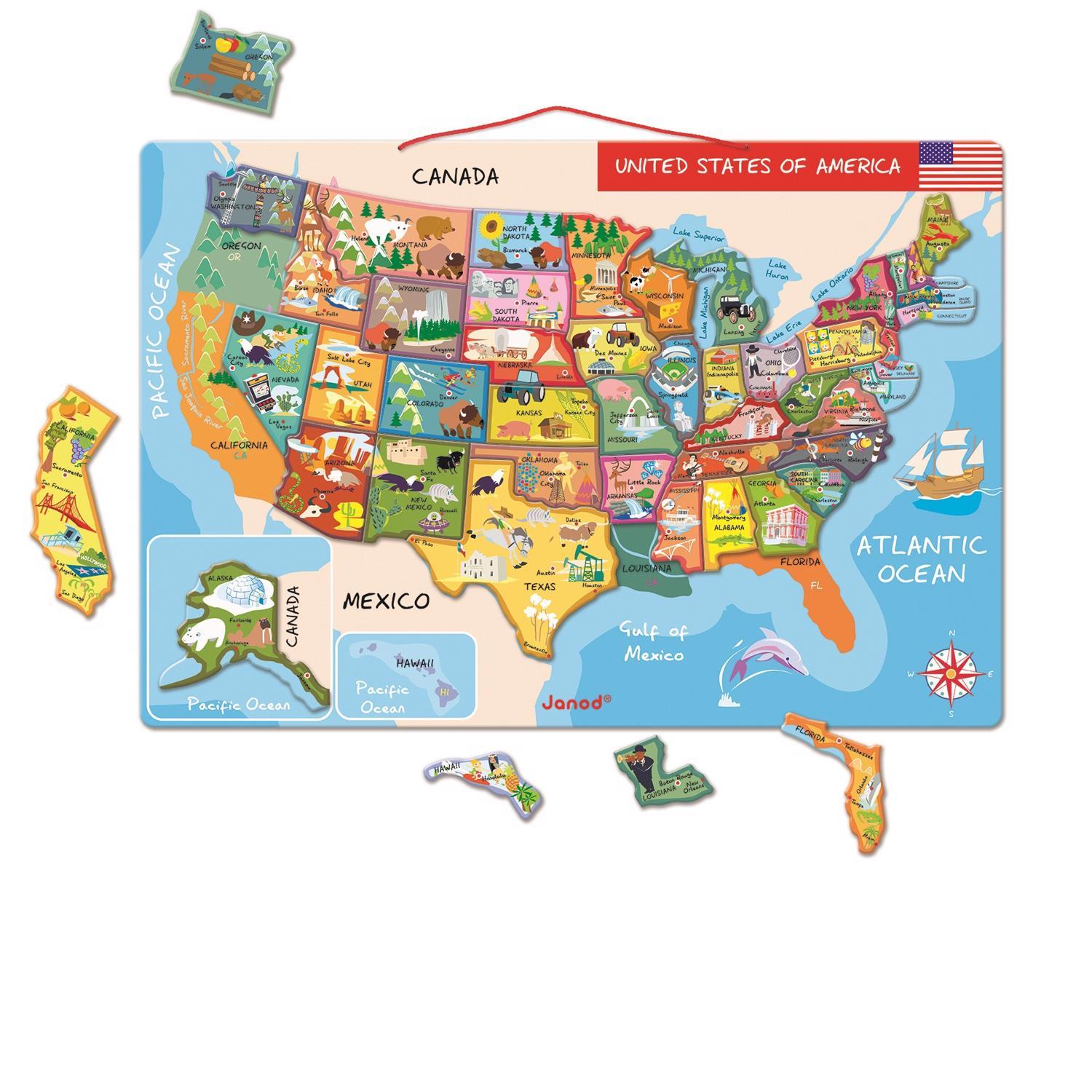 Janod USA Map Puzzle 1 pc