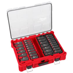 Milwaukee Shockwave 1/2 in. drive Metric/SAE 6 Point Impact Rated Socket Set 31 pc