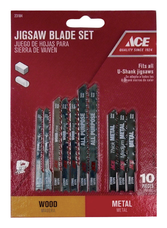 Photos - Jigsaw Blade Ace High Carbon Steel U-Shank Jig Saw Blade Set 10 pc 0100289 
