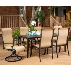 Hanover Brigantine 7 pc Espresso Aluminum Dining Set