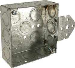 Raco New Work 21 cu in Square Steel 2 gang Outlet Box Gray