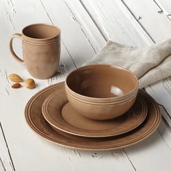 Rachael Ray Brown Stoneware Cucina Dinnerware Set 16 pc