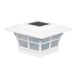 Classy Caps White Solar Powered 0.45 W LED Post Cap Light 1 pk