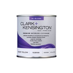 Clark+Kensington High-Gloss Canary Yellow Premium Paint Exterior and Interior 1/2 pt
