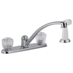 Delta Classic Two Handle Chrome Kitchen Faucet Side Sprayer Included