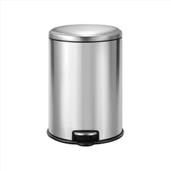 EKO Serene 1.3 gal Silver Stainless Steel Step Pedal Wastebasket