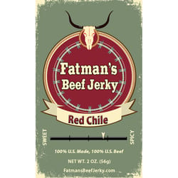 Fatmans Beef Jerky Red Chile Beef Jerky 2 oz Packet