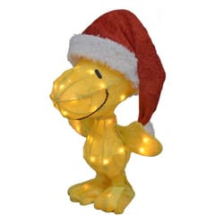 Peanuts LED Peanuts Woodstock in Santa Hat 18 in. Yard Decor