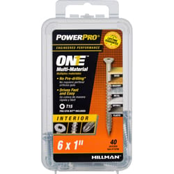 HILLMAN Power Pro No. 6 Ga. X 1 in. L Star Flat Head Coarse Multi-Material Screws