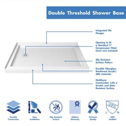 DreamLine SlimLine 2-3/4 in. H X 34 in. W X 48 in. L White Shower Base