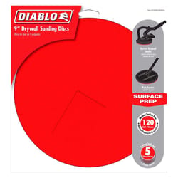 Diablo Hook and Lock 9 in. L X 9 in. W Aluminum Oxide 120 Grit Medium Drywall ROS Disk