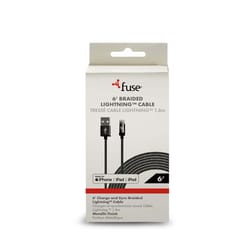 Fuse Lightning to USB Charge and Sync Cable 6 ft. Black