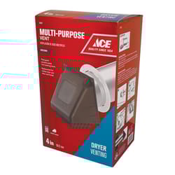 Ace 4 in. W X 6 in. L Brown Plastic Dryer Vent Hood