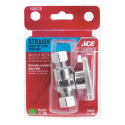 Ace Compression T Compression Brass Straight Stop Valve