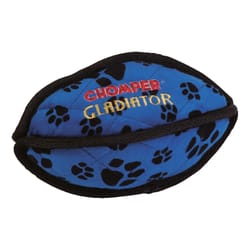 Chomper Gladiator Black/Blue Tuff Football Nylon/Plush Dog Toy Large