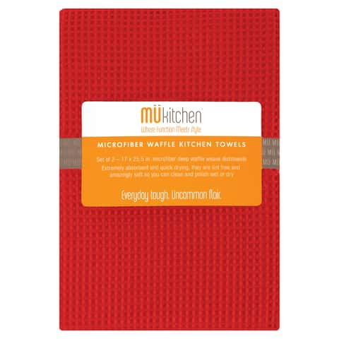 Mu Kitchen 5-Piece Microfiber Waffle Cloths and Towels Set in