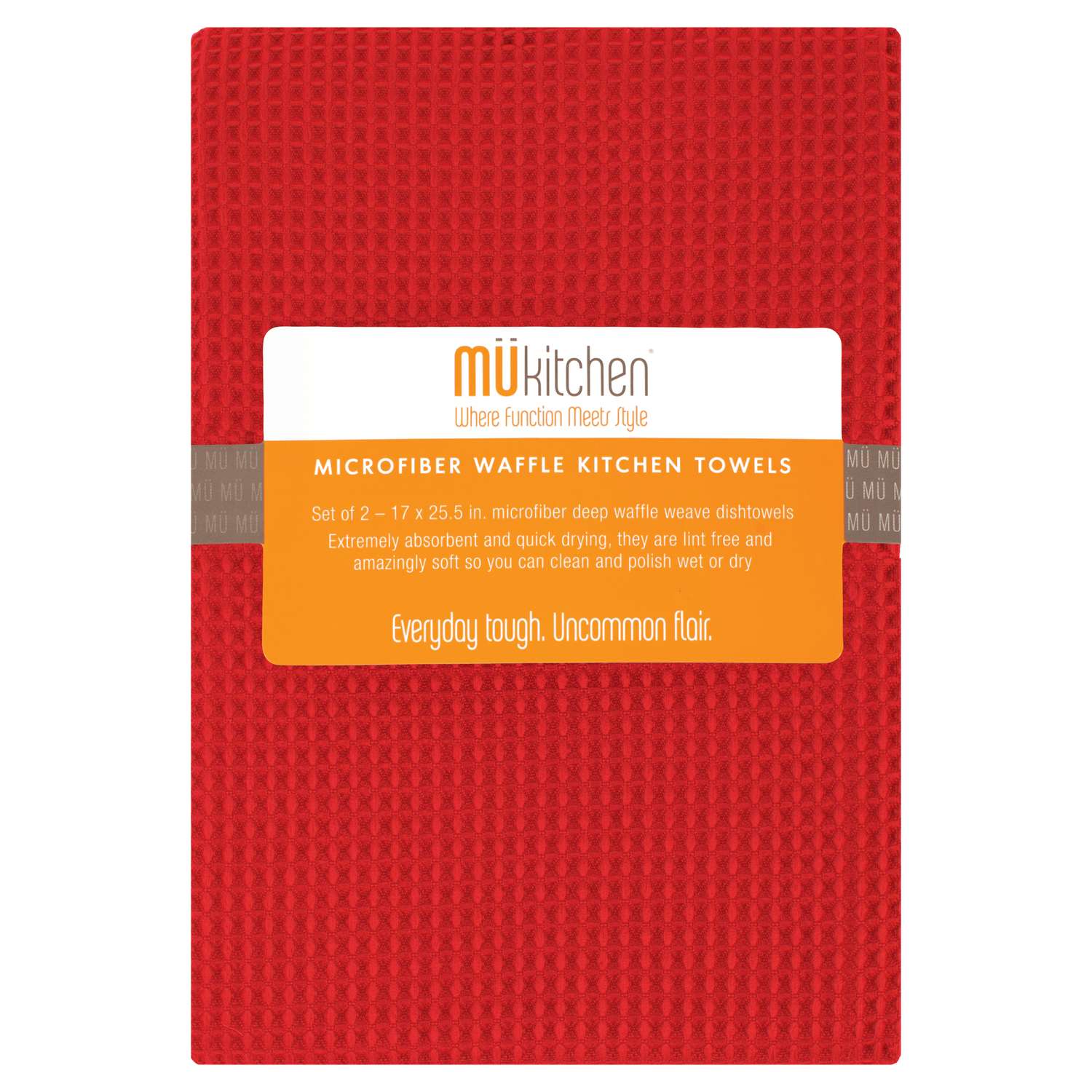 Mu Kitchen Coral Microfiber Waffle Weave Dish Towel 2 Pk Ace Hardware 3112