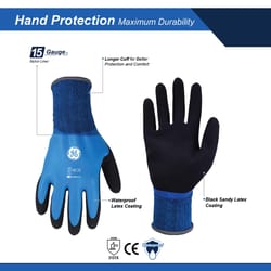 General Electric Unisex Dipped Gloves Black/Blue L 1 pair