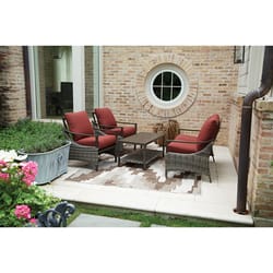 Living Accents Valencia 4 pc Brown Aluminum Deep Seating Set Red