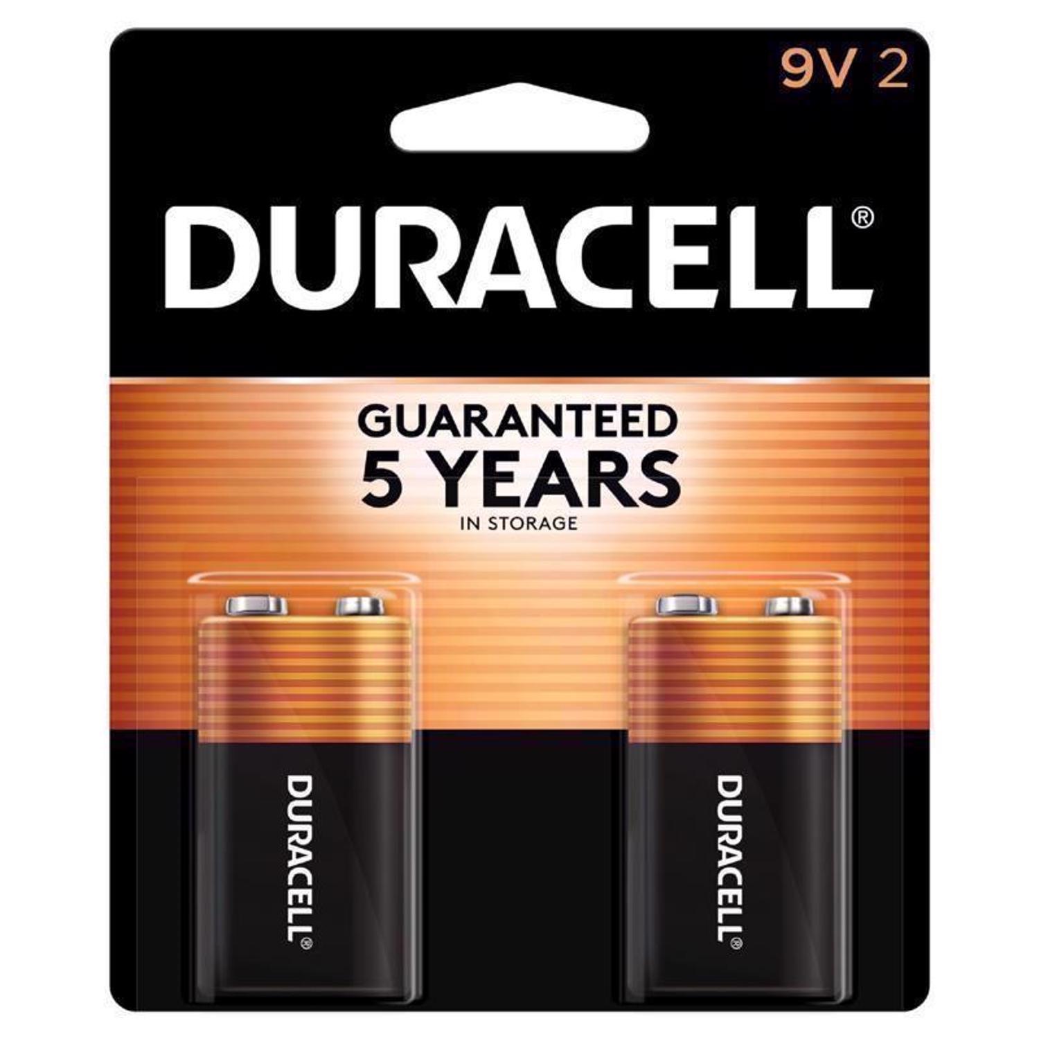 (CD)9 Volt／Nine Volt Duracell Coppertop 9-Volt Alkaline Batteries 2 pk Carded Mfr