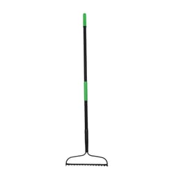 Hooyman 66.25 in. 16 Tine Steel Bow Rake Fiberglass Handle