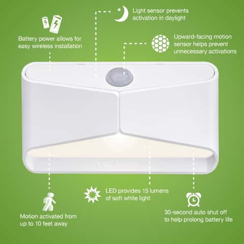 Mr Beams White LED Motion Sensor Auto On/Off Night Light in the