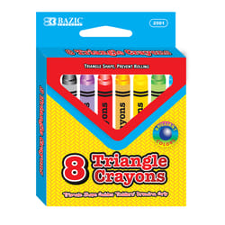 Bazic Products Triangle Assorted Color Crayons 8 pk