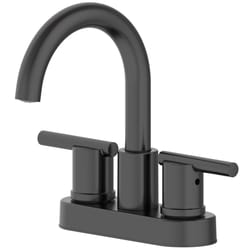 OakBrook Alexis Matte Black Modern Centerset Bathroom Sink Faucet 4 in.