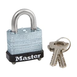 Master Lock 1-1/16 in. H X 1-1/8 in. W Laminated Steel Warded Locking Padlock