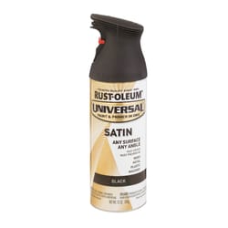 Rust-Oleum  Universal  Satin  Black  Spray Paint  12 oz. 
