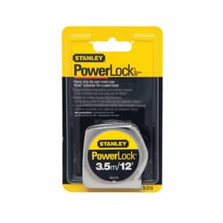 Stanley PowerLock 12 ft. L X 0.5 in. W Compact Tape Measure 1 pk