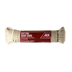 SecureLine Lehigh 7/32 in. D X 100 ft. L White Solid Braided Cotton Sash Cord SecureLine Lehigh 7/32 in. D X 100 ft. L White Solid Braided Cotton Sash Cord