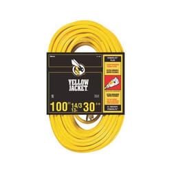 Yellow Jacket Outdoor 100 ft. L Yellow Extension Cord 14/3 SJTW