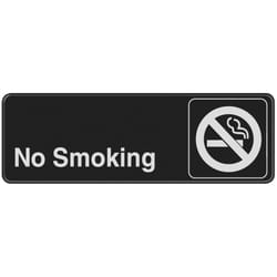 Hillman English Black No Smoking Sign 3 in. H X 9 in. W
