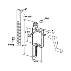 Prime-Line Satin Gray Cast Metal Left/Right Awning/Louver Window Operator For Universal