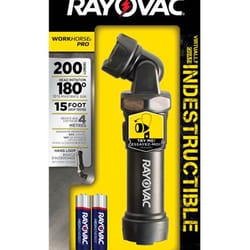 Rayovac WORKHORSE PRO 200 lm Black LED Flashlight AA Battery