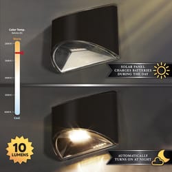 Classy Caps Matte Black Solar Powered 1 W LED Deck Light 1 pk