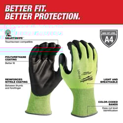 Milwaukee Cut Level 4 Polyurethane Dipped Gloves High-Vis Green L 1 pair