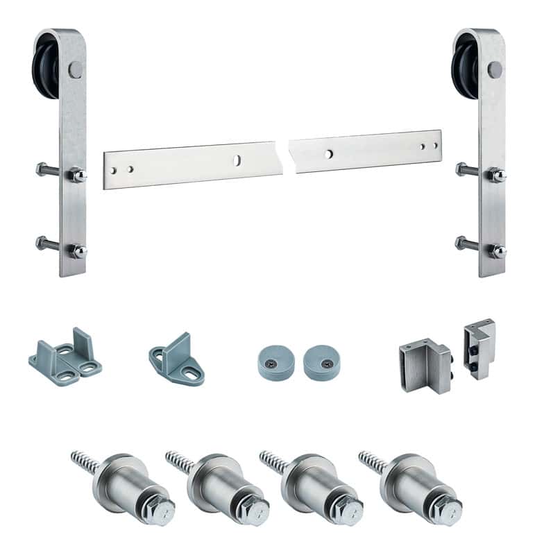 National Hardware Satin Steel Sliding Door Track Kit 1 set Ace Hardware